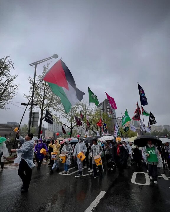 عکس خبری | تظاهرات در حمایت از فلسطین در سئول، پایتخت کره جنوبی