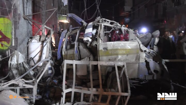 مشاهد من المجزرة التي ارتكبها العدو الأمريكي على حي وسوق فروة الشعبي في صنعاء