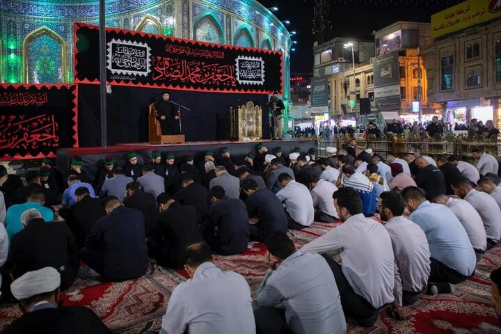 مراسيم رفع راية الحزن بذكرى شهادة الإمام الصادق (عليه السلام) في كربلاء المقدسة