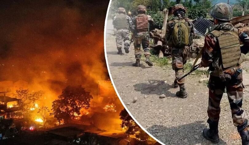 मणिपुर में फिर भड़की हिंसा, घरों में लगाई आग, कर्फ्यू लागू