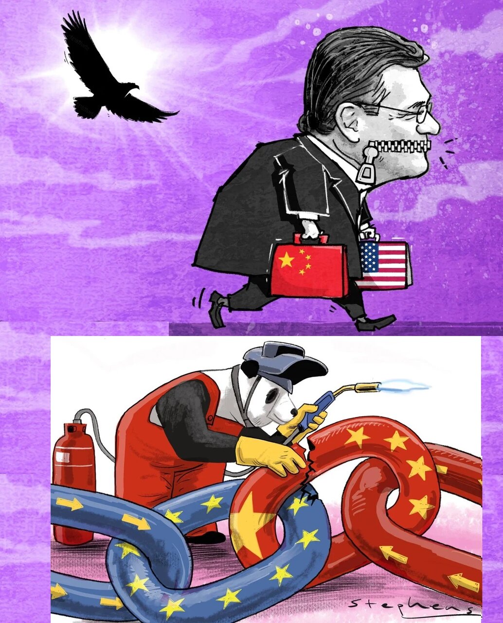 ٹرمپ نے یورپ کو امریکہ یا چین میں سے کسی ایک کا انتخاب کرنے پر مجبور کر دیا! + کارٹون