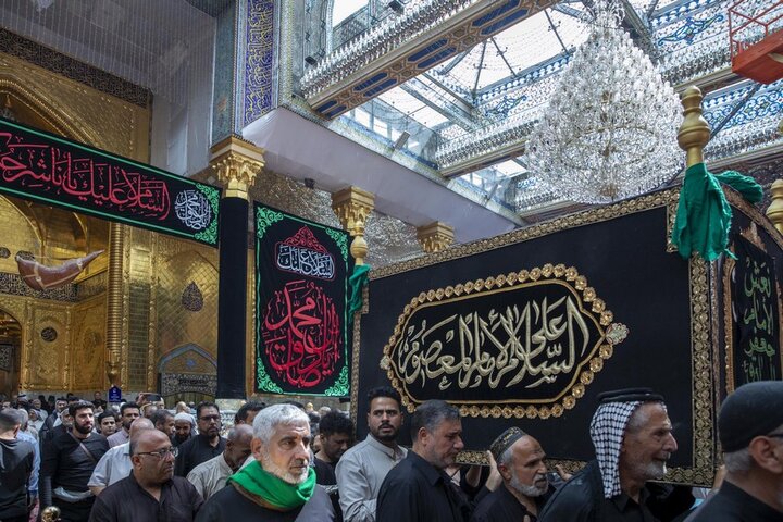 تشييع النعش الرمزي للإمام الصادق (عليه السلام) في كربلاء