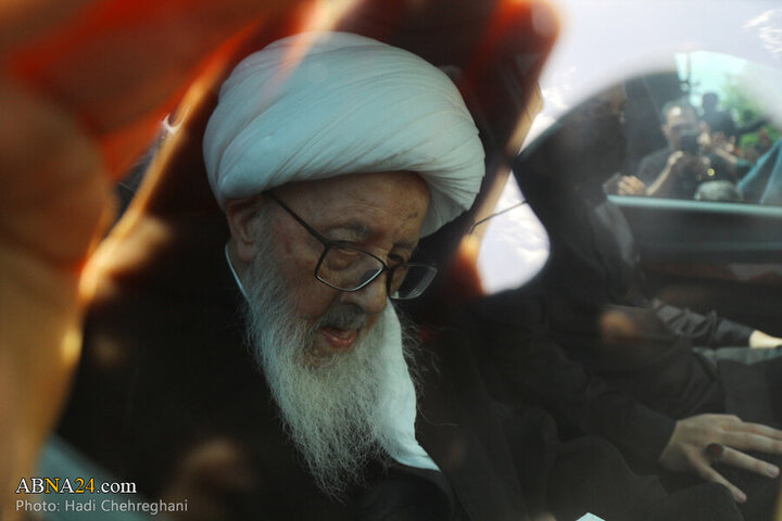 Photos: Grand Ayatollah Vahid Khorasani attend Imam Sadiq mourning procession