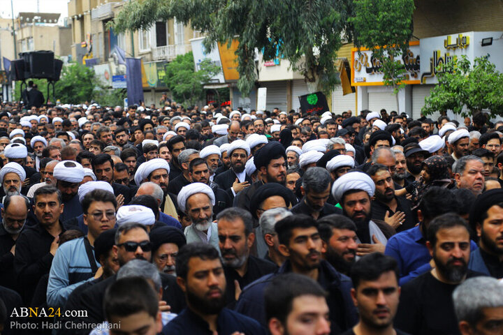 Photos: Grand Ayatollah Vahid Khorasani attend Imam Sadiq mourning procession