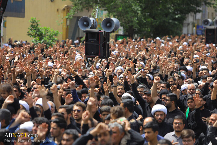 Photos: Grand Ayatollah Vahid Khorasani attend Imam Sadiq mourning procession