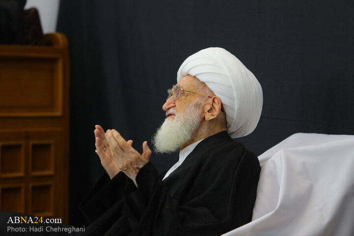 Photos: Grand Ayatollah Nouri Hamedani attends Imam Sadiq mourning procession