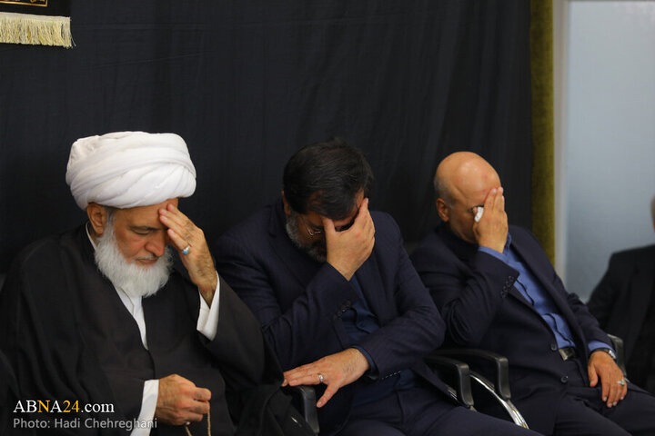 Photos: Grand Ayatollah Nouri Hamedani attends Imam Sadiq mourning procession