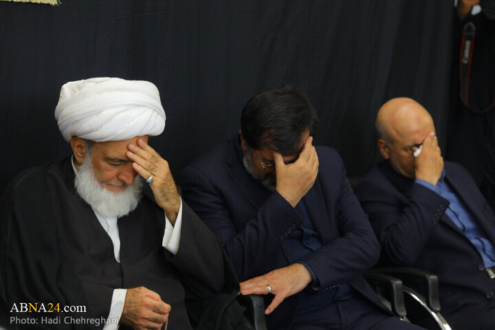 Photos: Grand Ayatollah Nouri Hamedani attends Imam Sadiq mourning procession