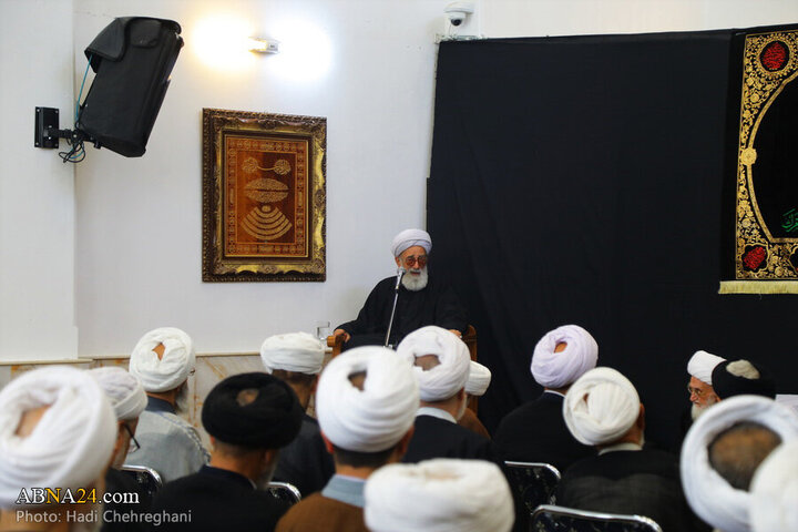 Photos: Grand Ayatollah Nouri Hamedani attends Imam Sadiq mourning procession