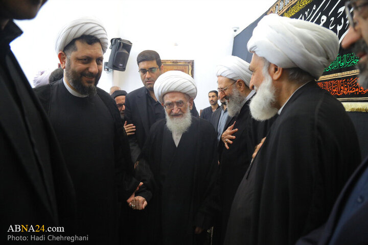 Photos: Grand Ayatollah Nouri Hamedani attends Imam Sadiq mourning procession
