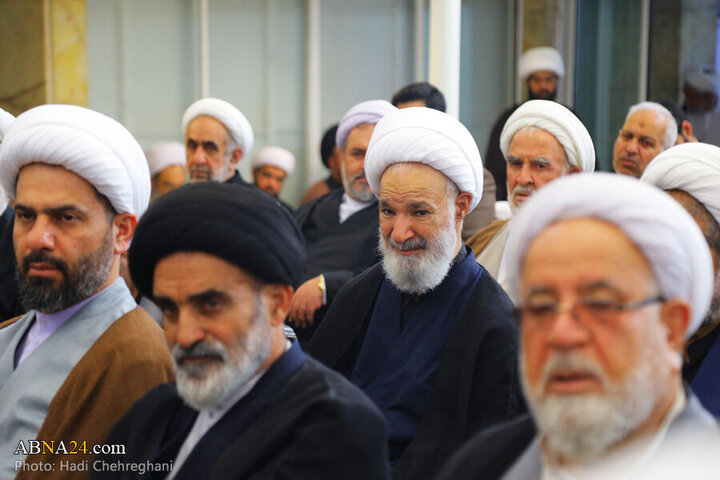 Photos: Grand Ayatollah Nouri Hamedani attends Imam Sadiq mourning procession