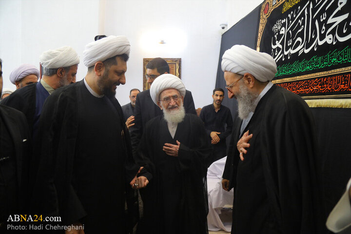 Photos: Grand Ayatollah Nouri Hamedani attends Imam Sadiq mourning procession
