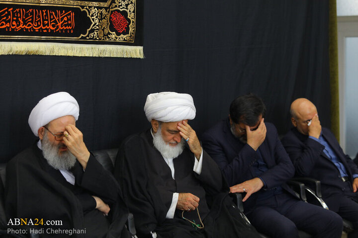 Photos: Grand Ayatollah Nouri Hamedani attends Imam Sadiq mourning procession
