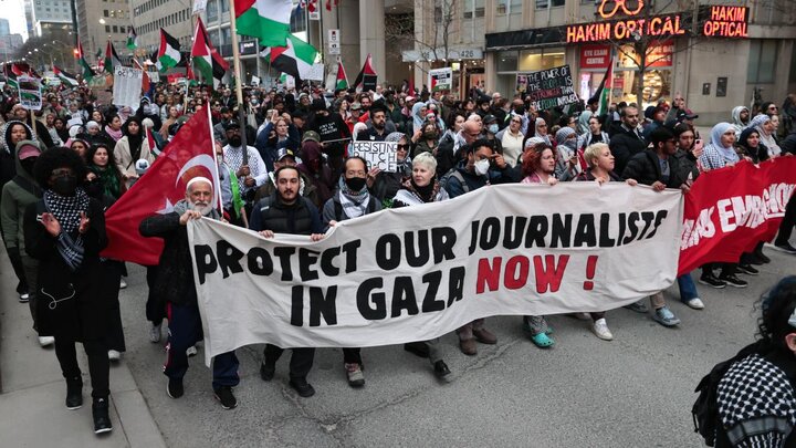 راهپیمایی حامیان مردم مظلوم غزه در شهر تورنتو کانادا