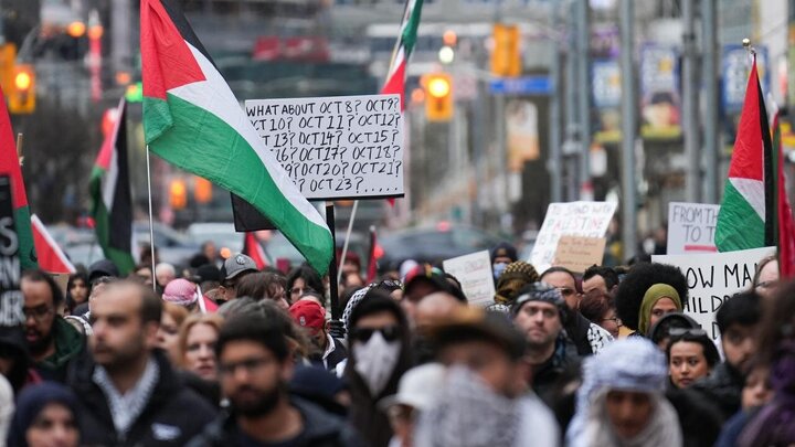 【Foto noticia】Marcha en apoyo al pueblo de Gaza en la ciudad de Toronto, Canadá