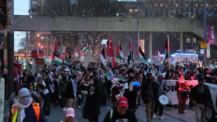 【Foto noticia】Marcha en apoyo al pueblo de Gaza en la ciudad de Toronto, Canadá