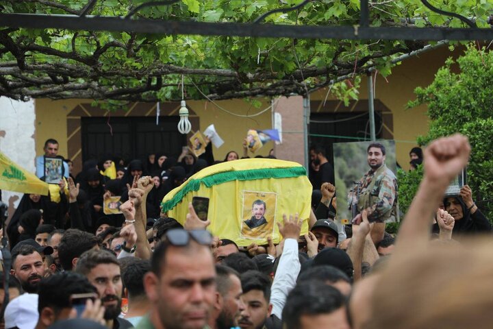 Photos: Funeral ceremony of martyr of Road to al-Quds "Ali Hashem" held in southern Lebanon