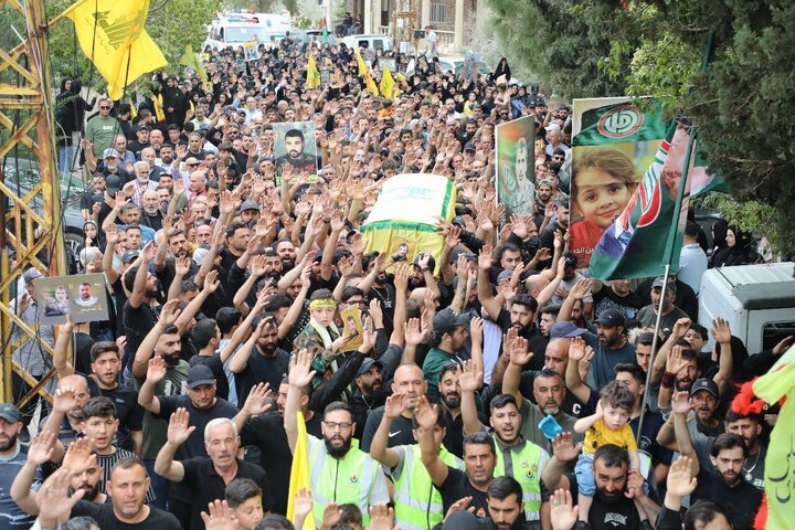 Photos: Funeral ceremony of martyr of Road to al-Quds "Ali Hashem" held in southern Lebanon