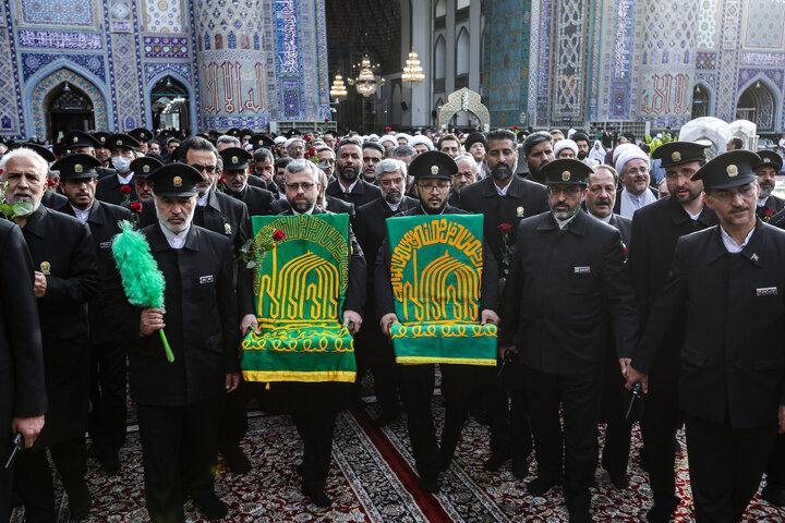 آئین اذن اعزام کاروان های زیر سایه خورشید در حرم مطهر رضوی