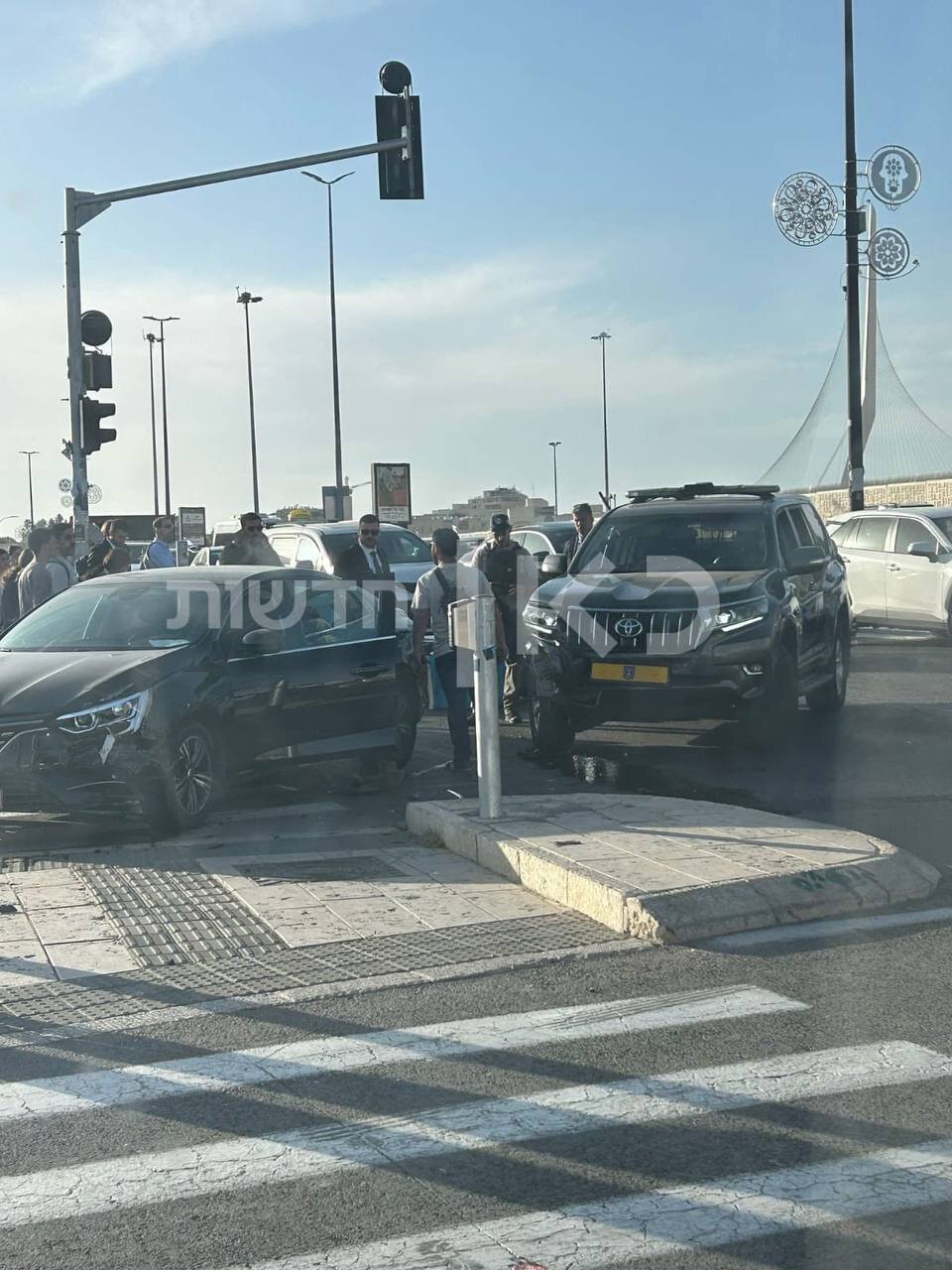 کاروان بنیامین نتانیاهو در شهر قدس تصادف کرد