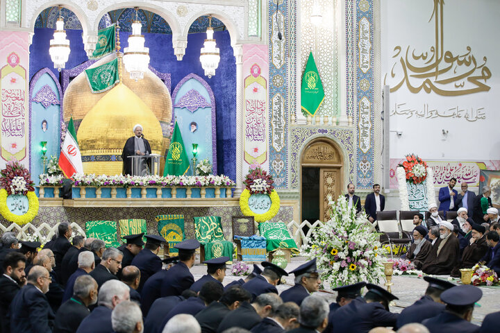 مراسم قراءة الخطبة مِن قِبَل خُدام العتبات المقدسة في إيران الإسلامية