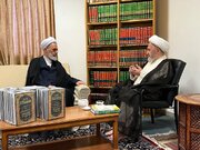 Qum Elmi Hövzəsinin Direktoru Ayətullah Ərafi Ali Təqlid Mərcəsi Ayətullah Sübhani ilə görüşüb
