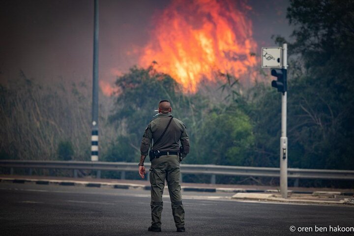 مشاهد تظهر استمرار الحرائق في غابات القدس وهروب المستوطنين