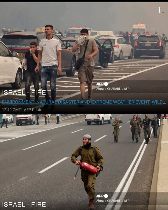 مشاهد تظهر استمرار الحرائق في غابات القدس وهروب المستوطنين