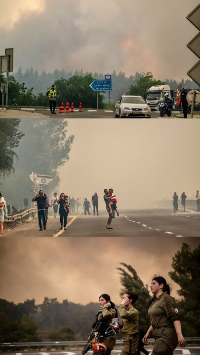 مشاهد تظهر استمرار الحرائق في غابات القدس وهروب المستوطنين