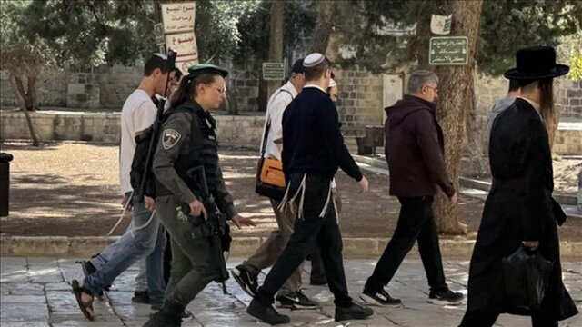 数百犹太定居者非法闯入阿克萨清真寺 数百犹太定居者非法闯入阿克萨清真寺
