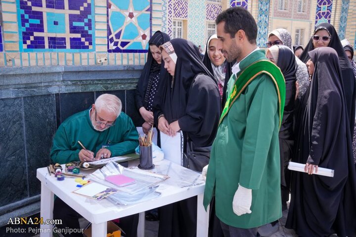 خادمی رزمندگان لشکر ۱۴ امام حسین(ع) اصفهان در چایخانه امام رضا(ع)