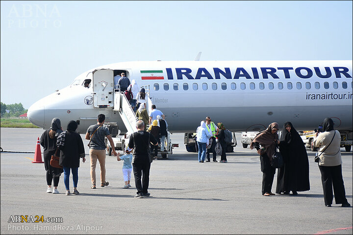 گزارش تصویری | حضور خادمیاران رضوی گیلان در فرودگاه رشت