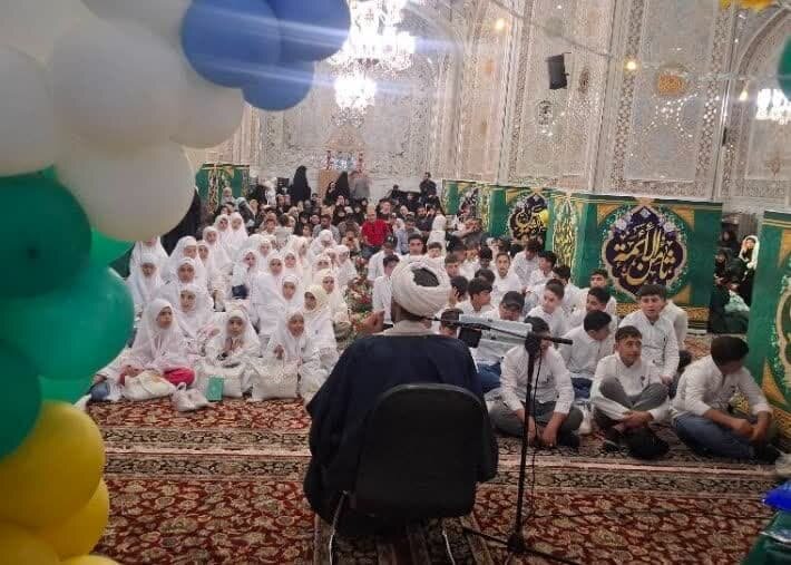 Syrian children celebrate “Coming of Age” ceremony at Imam Reza shrine