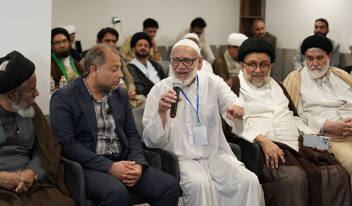 تقرير مصور/ لقاء ضيوف مؤتمر الذكرى المئوية الدولية لتأسيس الحوزة العلمية بقم بآية الله الأعرافي