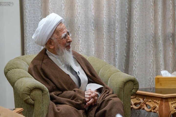 الأمين العام للعتبة العلوية المقدسة يلتقي بالمرجع الديني آية الله جوادي الآملي