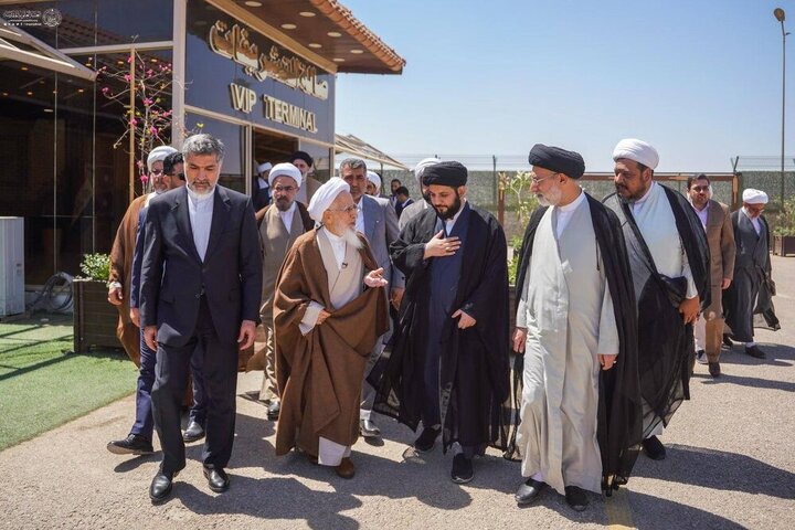 الأمين العام للعتبة العلوية المقدسة يلتقي بالمرجع الديني آية الله جوادي الآملي