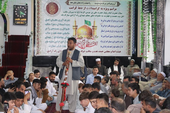 گزارش تصویری | مجلس جشن و منقبت‌خوانی در روز میلاد امام رضا(ع) در کابل