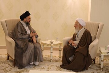 سید عمار حکیم با آیت‌الله جوادی آملی دیدار کرد/ بررسی چالش‌های پیش‌روی امت اسلامی