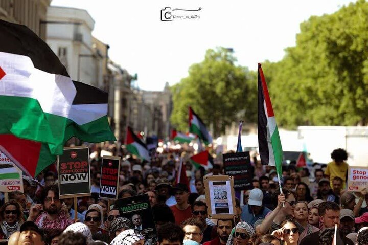 تظاهرات در بروکسل بلژیک، در حمایت از فلسطین