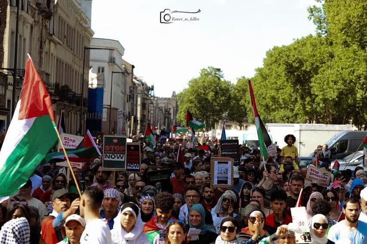 تظاهرات در بروکسل بلژیک، در حمایت از فلسطین