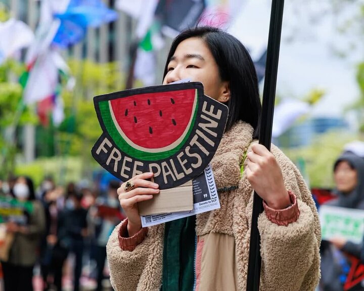 Informe gráfico | Manifestación en Seúl, capital de Corea del Sur, en solidaridad con el pueblo oprimido de Gaza