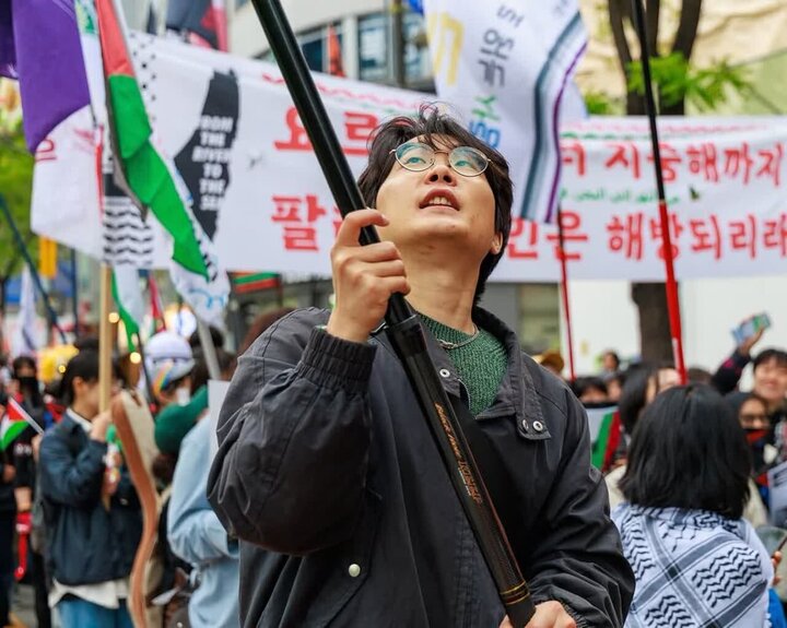Informe gráfico | Manifestación en Seúl, capital de Corea del Sur, en solidaridad con el pueblo oprimido de Gaza