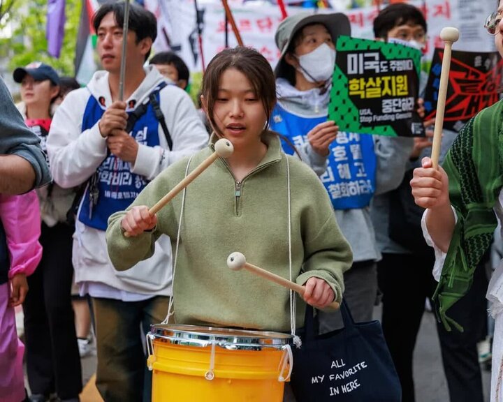 Informe gráfico | Manifestación en Seúl, capital de Corea del Sur, en solidaridad con el pueblo oprimido de Gaza