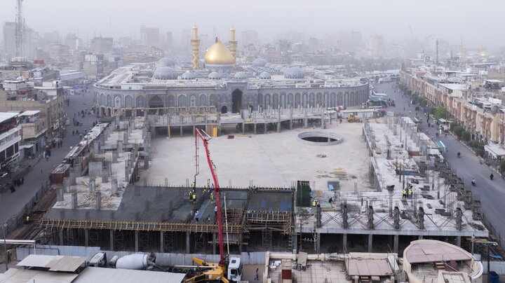 صب 600 متر مربع من المساحات التكميلية لمشروع صحن أمّ البنين (عليها السلام)