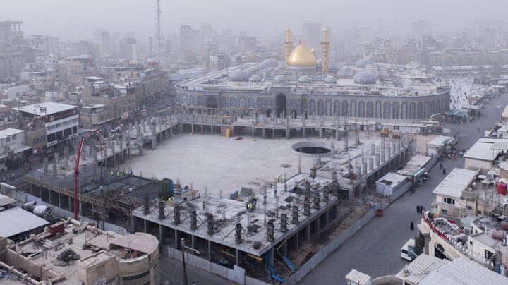 صب 600 متر مربع من المساحات التكميلية لمشروع صحن أمّ البنين (عليها السلام)