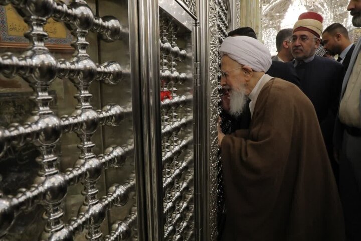 تصویری رپورٹ | آیت اللہ العظمیٰ جوادی آملی حَرَمِ امامین کاظمین(ع) میں