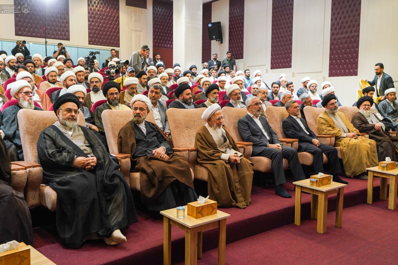 تجلیل آستان مقدس علوی از آیتالله جوادی آملی با حضور علما و دانشگاهیان + تصاویر