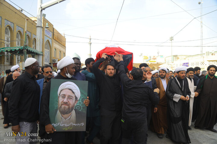 مراسم تشییع پیکر مرحوم حجت‌الاسلام نقده‌دوزان در شهر قم