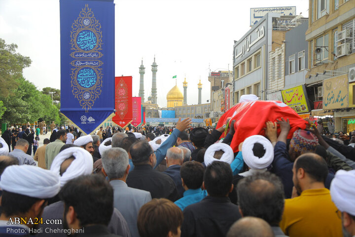 مراسم تشییع پیکر مرحوم حجت‌الاسلام نقده‌دوزان در شهر قم