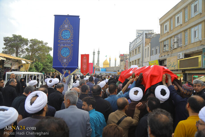 مراسم تشییع پیکر مرحوم حجت‌الاسلام نقده‌دوزان در شهر قم